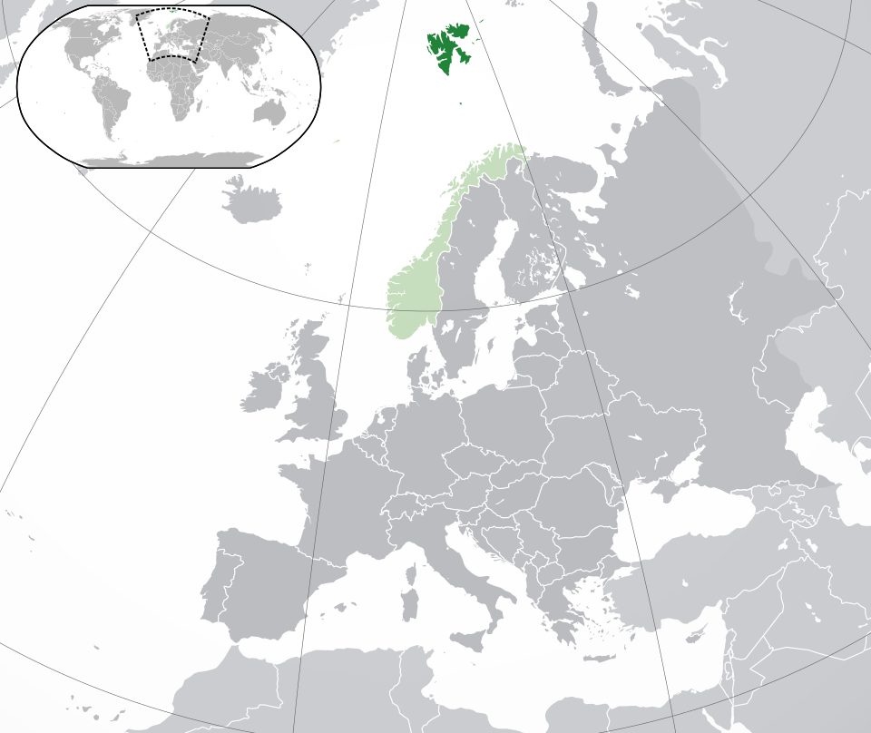 Norvegijos ir Svalbardo žemėlapis
